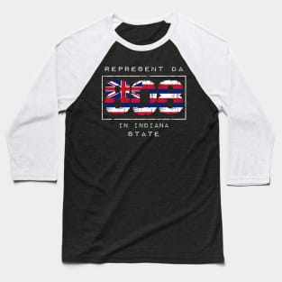 Rep Da 808 in Indiana State by Hawaii Nei All Day Baseball T-Shirt